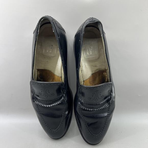 Alden Fringe Kiltie Loafers Men Size 12 B/D Black Leather Slip On Apron Shoes main image 2